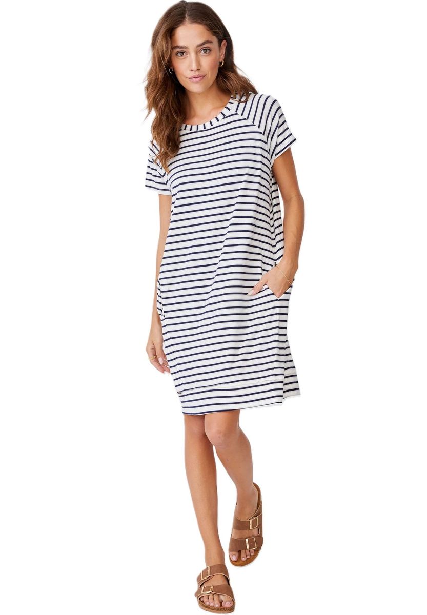 Gestreiftes Strick-Nachthemd mit Relaxed-Fit