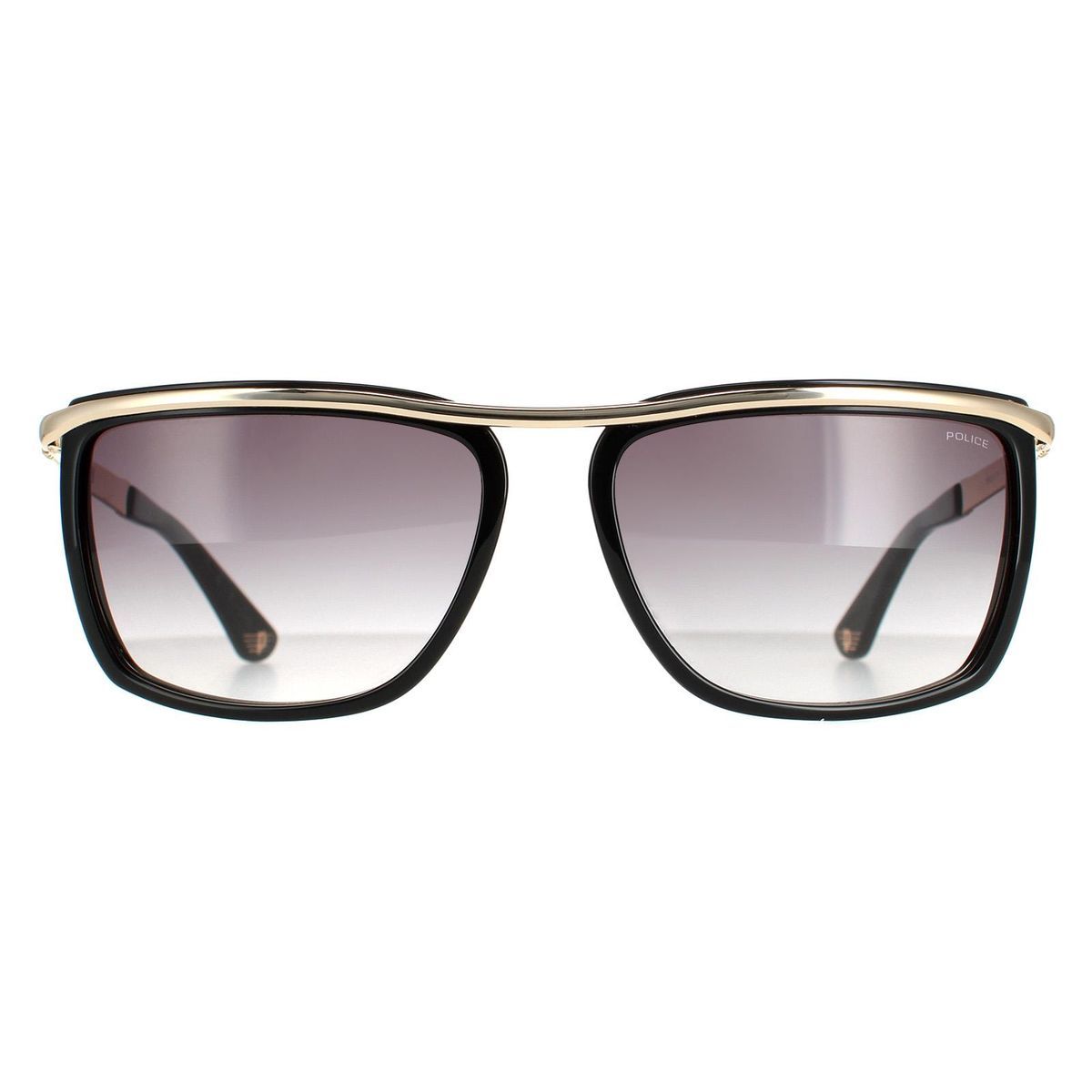 Schwarze Rechteckige Sonnenbrille mit Rosegoldenem Steg