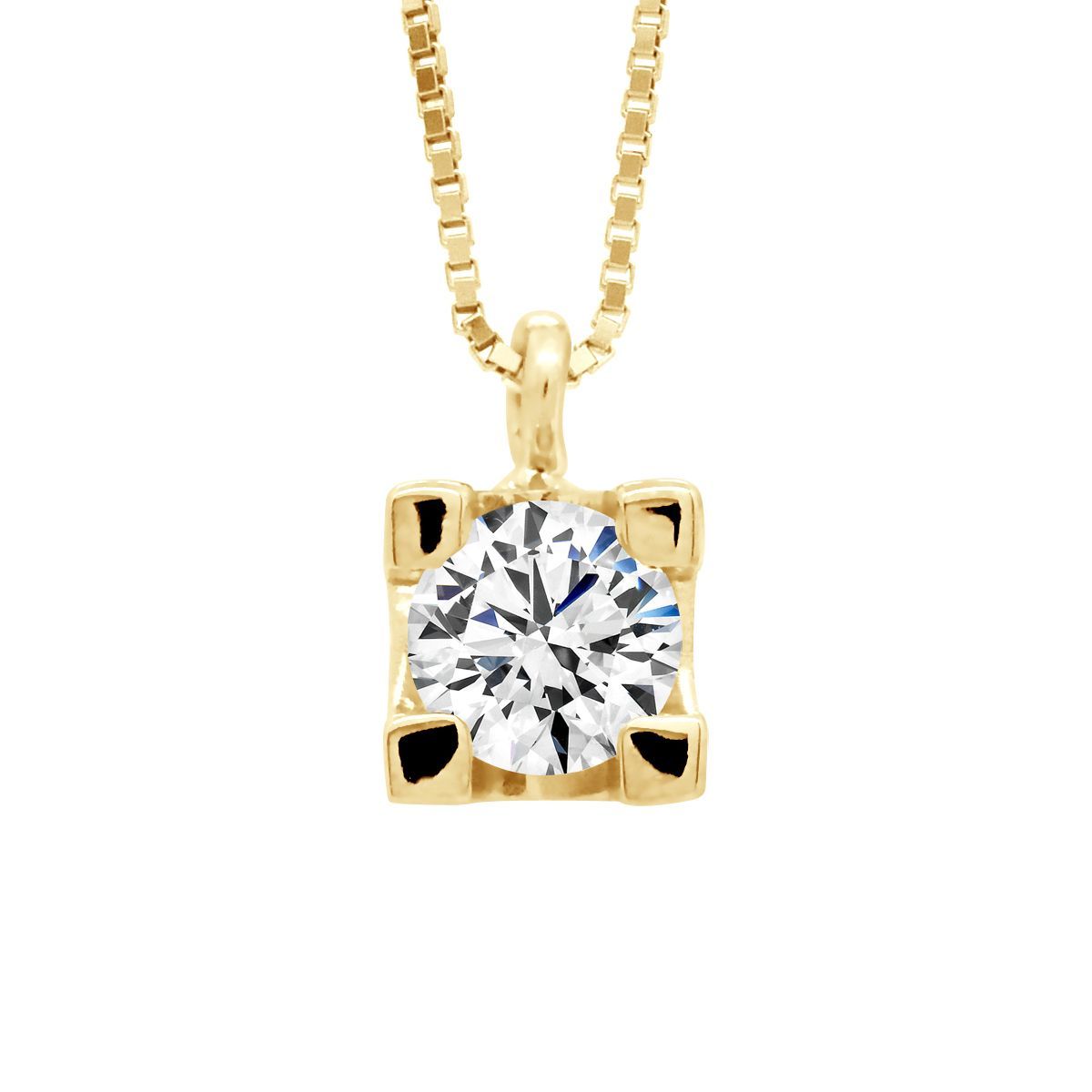 Diamant Solitär Anhänger Halskette