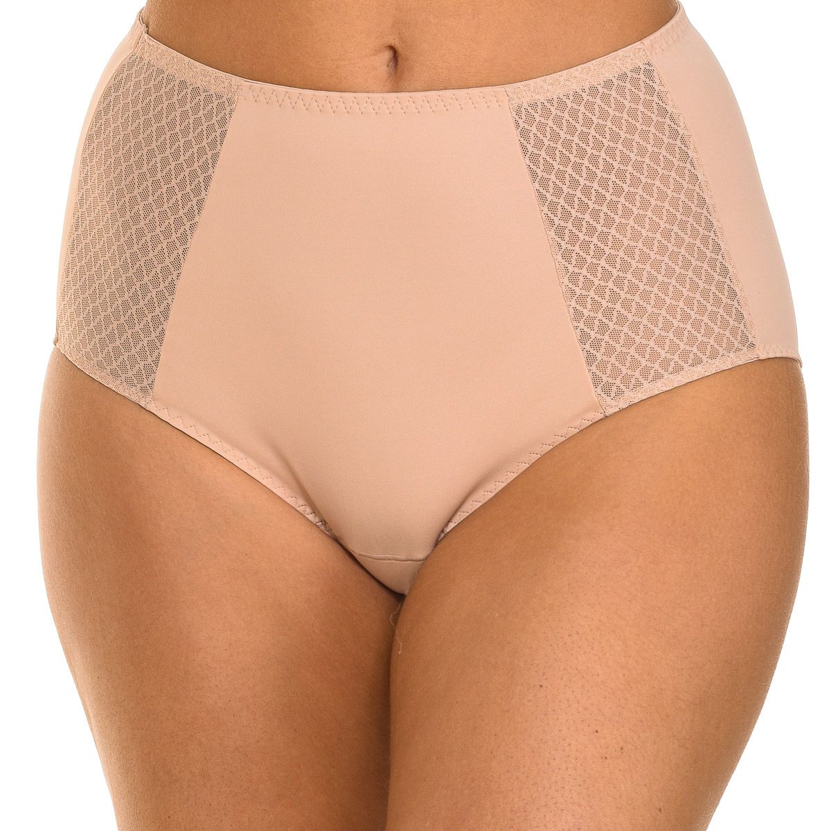 Slip mit hohem Bund und Spitzeneinsätzen