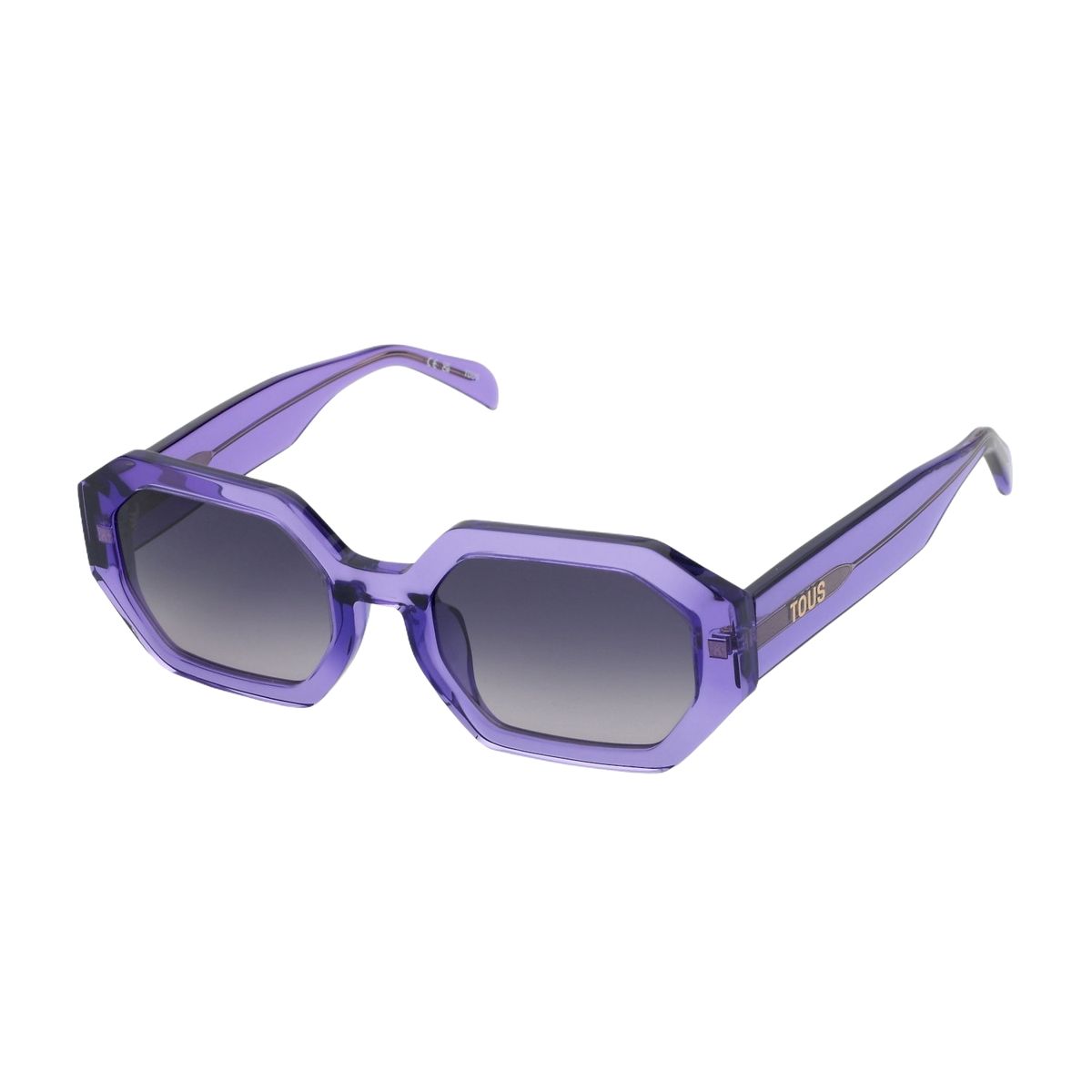 Achteckige Violette Acetat Sonnenbrille