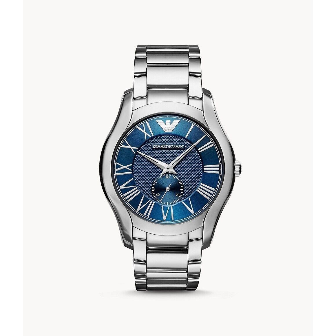 Blaue Zifferblatt-Edelstahl-Uhr