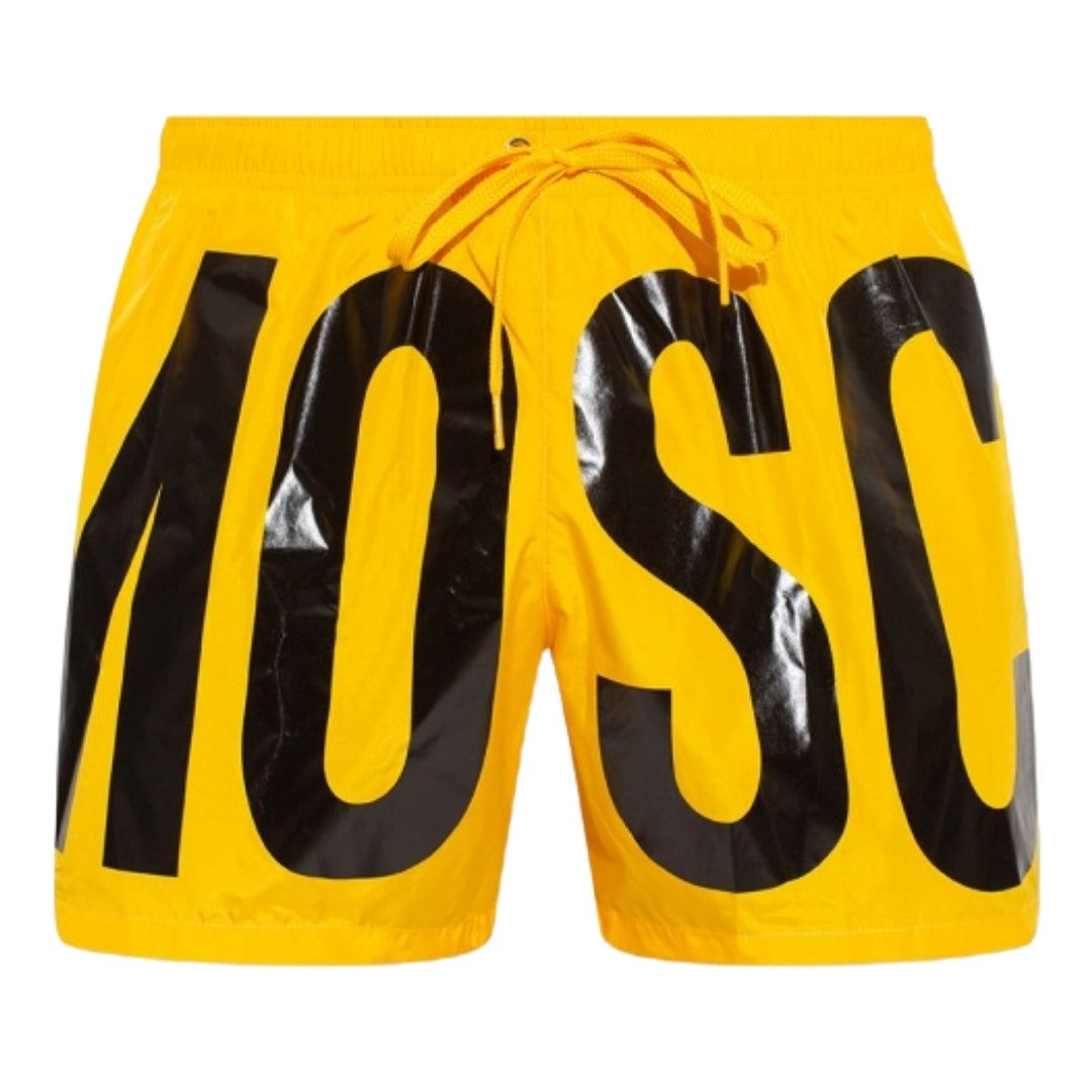 Leuchtend gelbe Logo-Badeshorts
