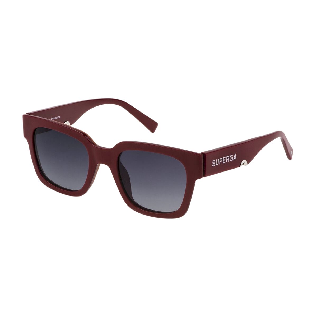 Burgunderfarbene Sonnenbrille mit eckigem Rahmen