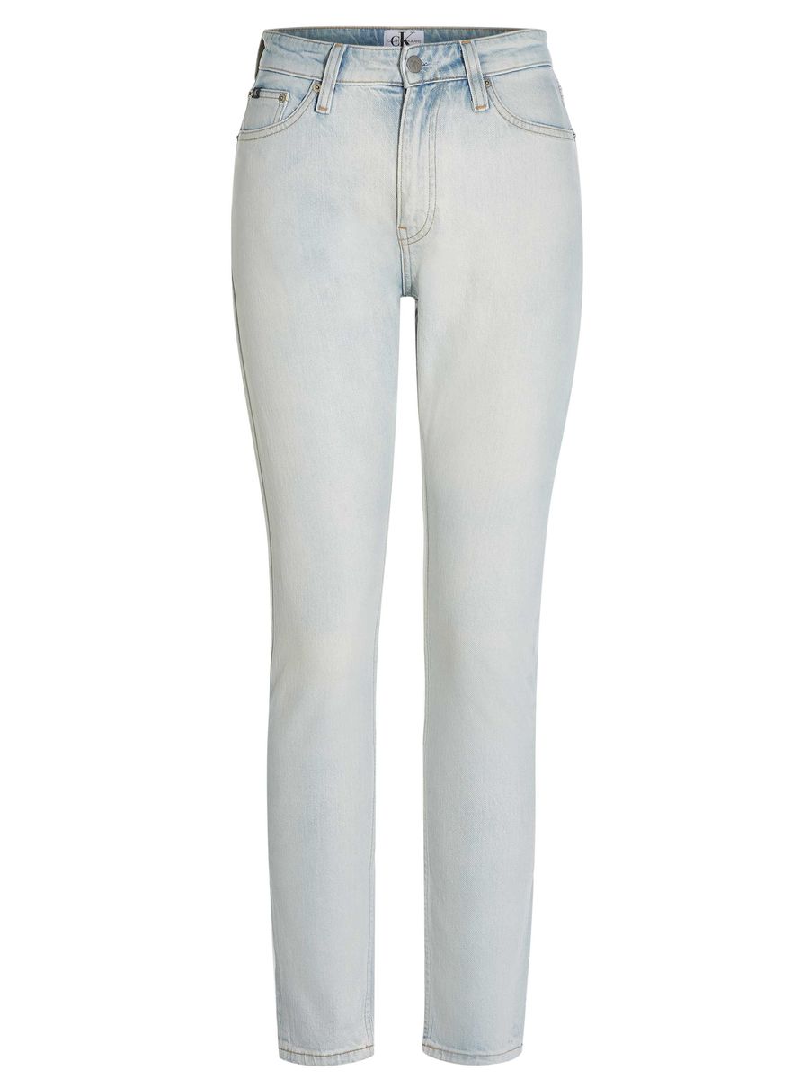 Hochtaillierte, schmal geschnittene Jeans