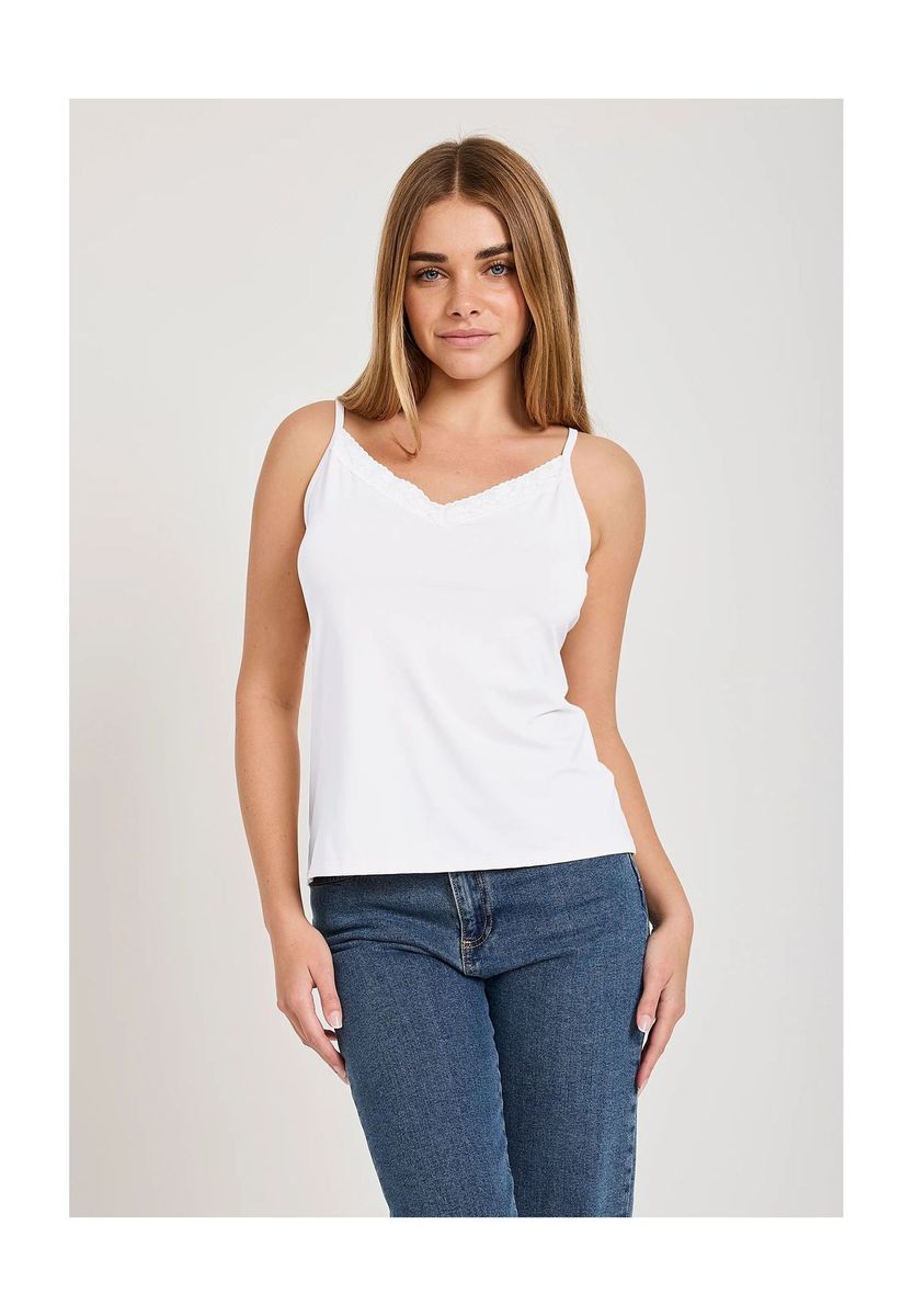 Weiches Stretch-Cami-Top mit Spitze
