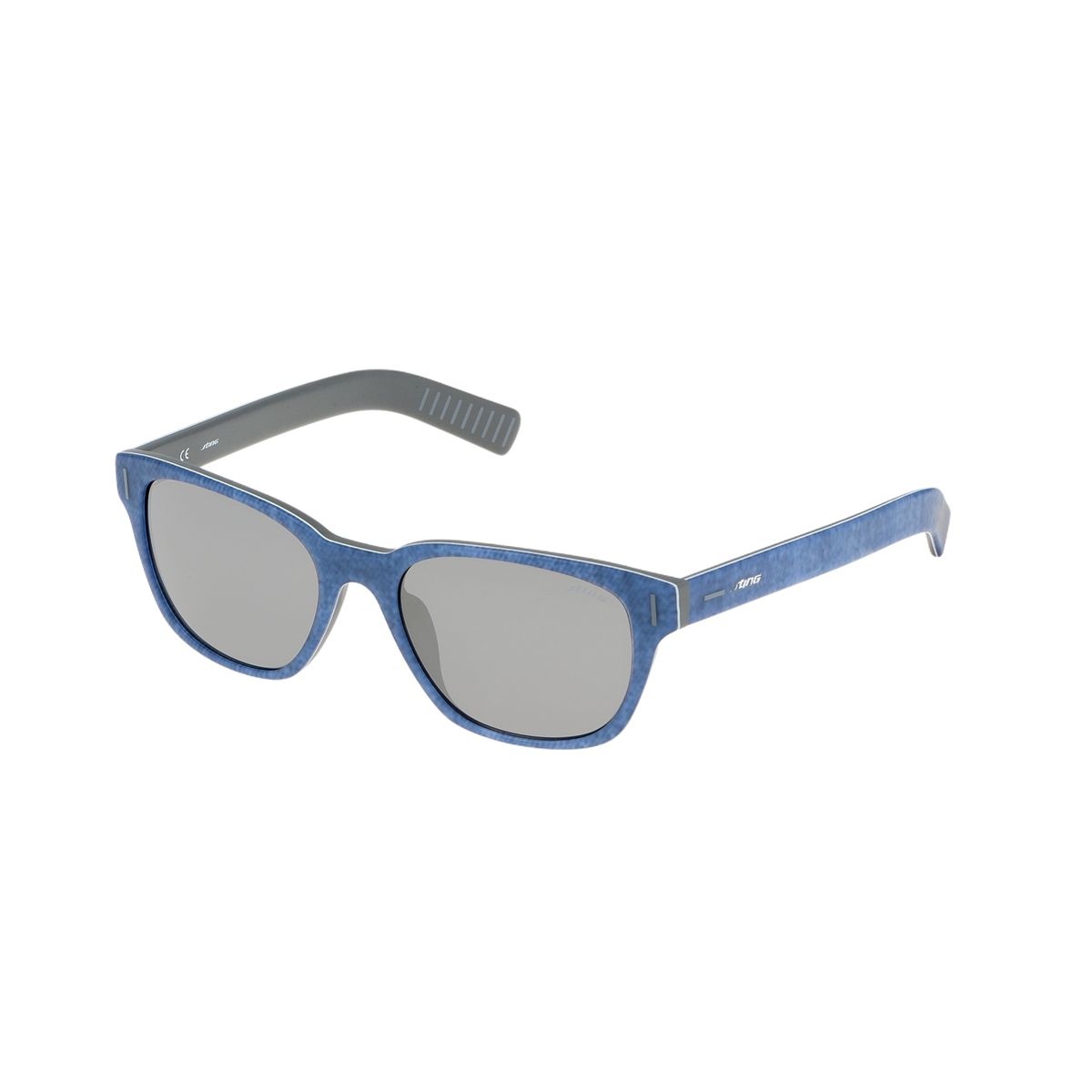 Blaue rechteckige Sonnenbrille mit Vollrand