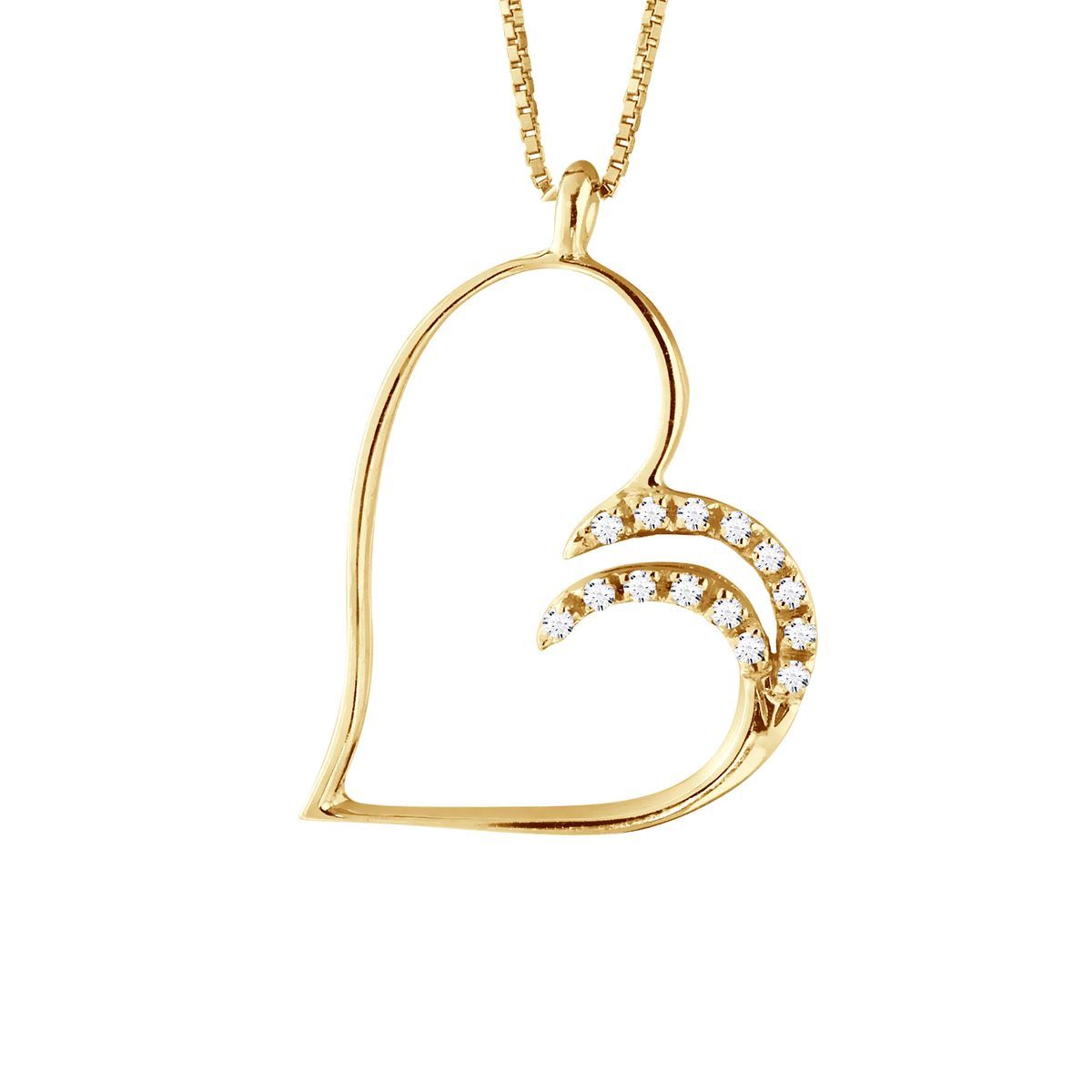 Goldene Herzkette mit Diamanten