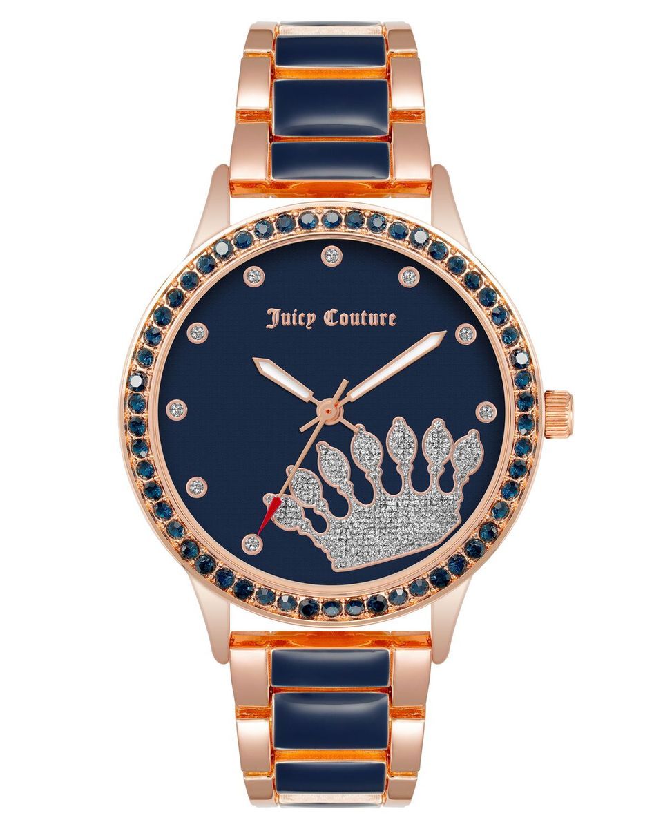 Elegante Uhr Roségold mit blauem Zifferblatt