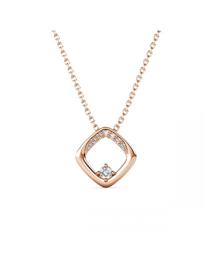 Geometrische Halskette mit Roségold-Anhänger