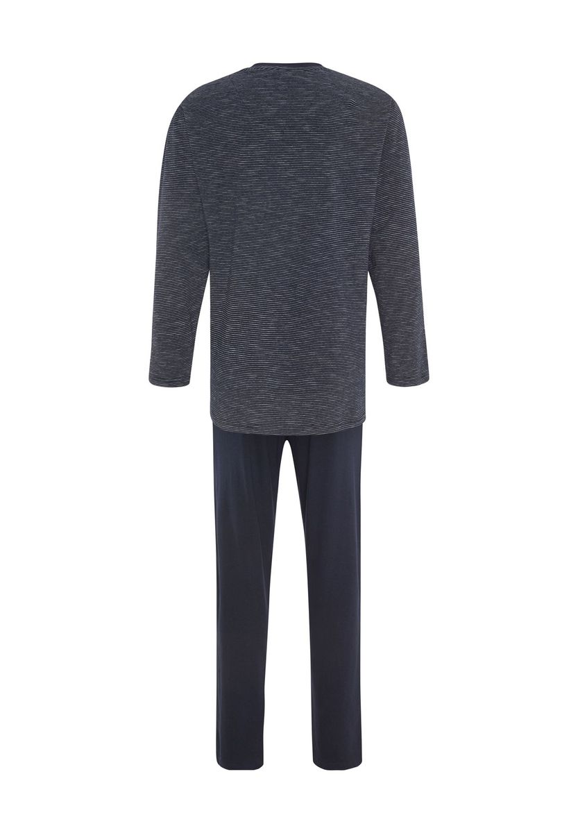 Herren Schlafanzug mit Streifen und V-Ausschnitt