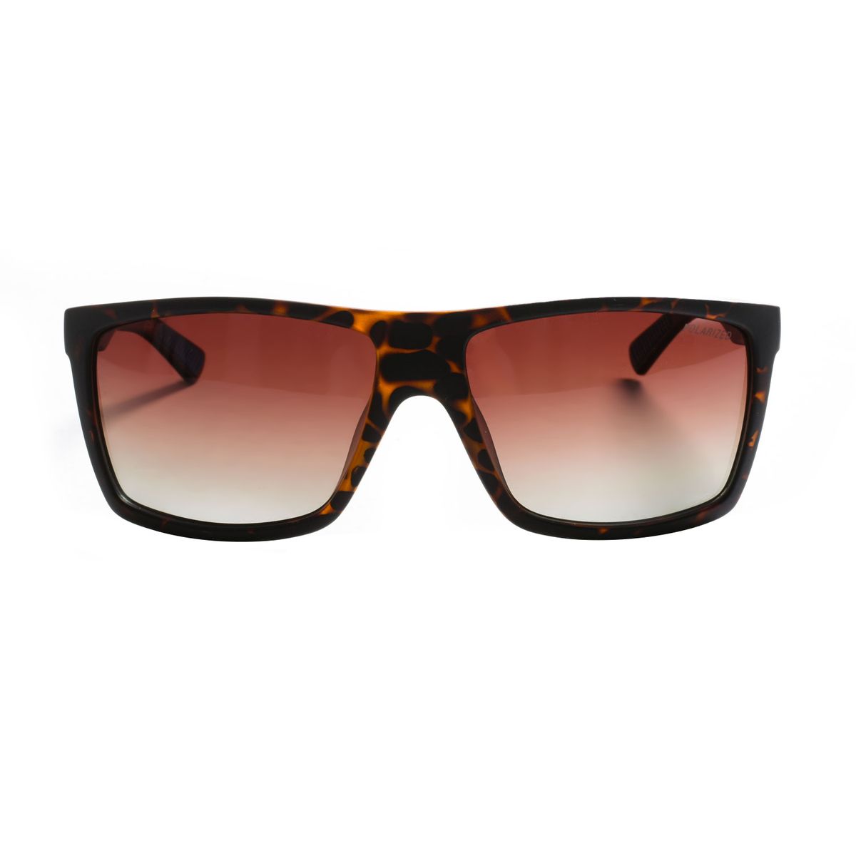 Rechteckige polarisierte Sonnenbrille in Schildpattoptik