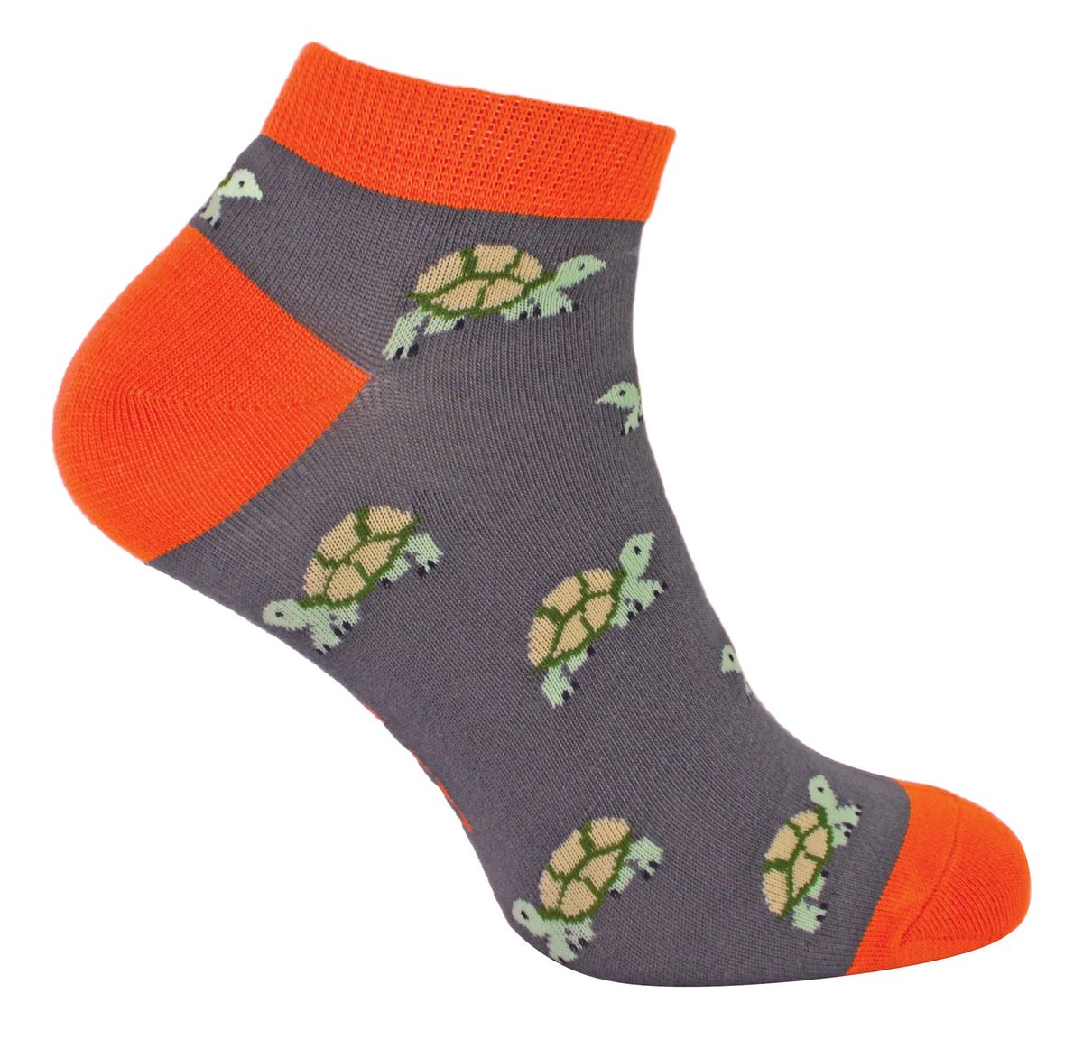 Herren Bambus-Trainersocken | Herr Heron | Tier Thema atmungsaktiv Low Cut Sneaker Socken - Schildkröten (grau)