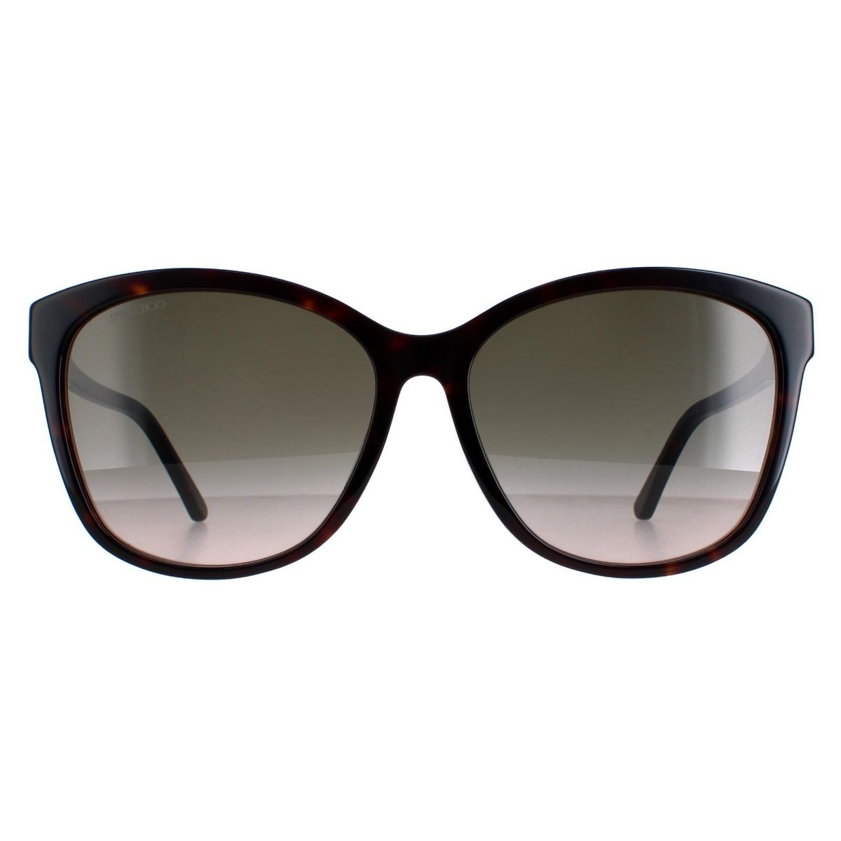 Quadratische Havanna Sonnenbrille mit Farbverlaufsgläsern
