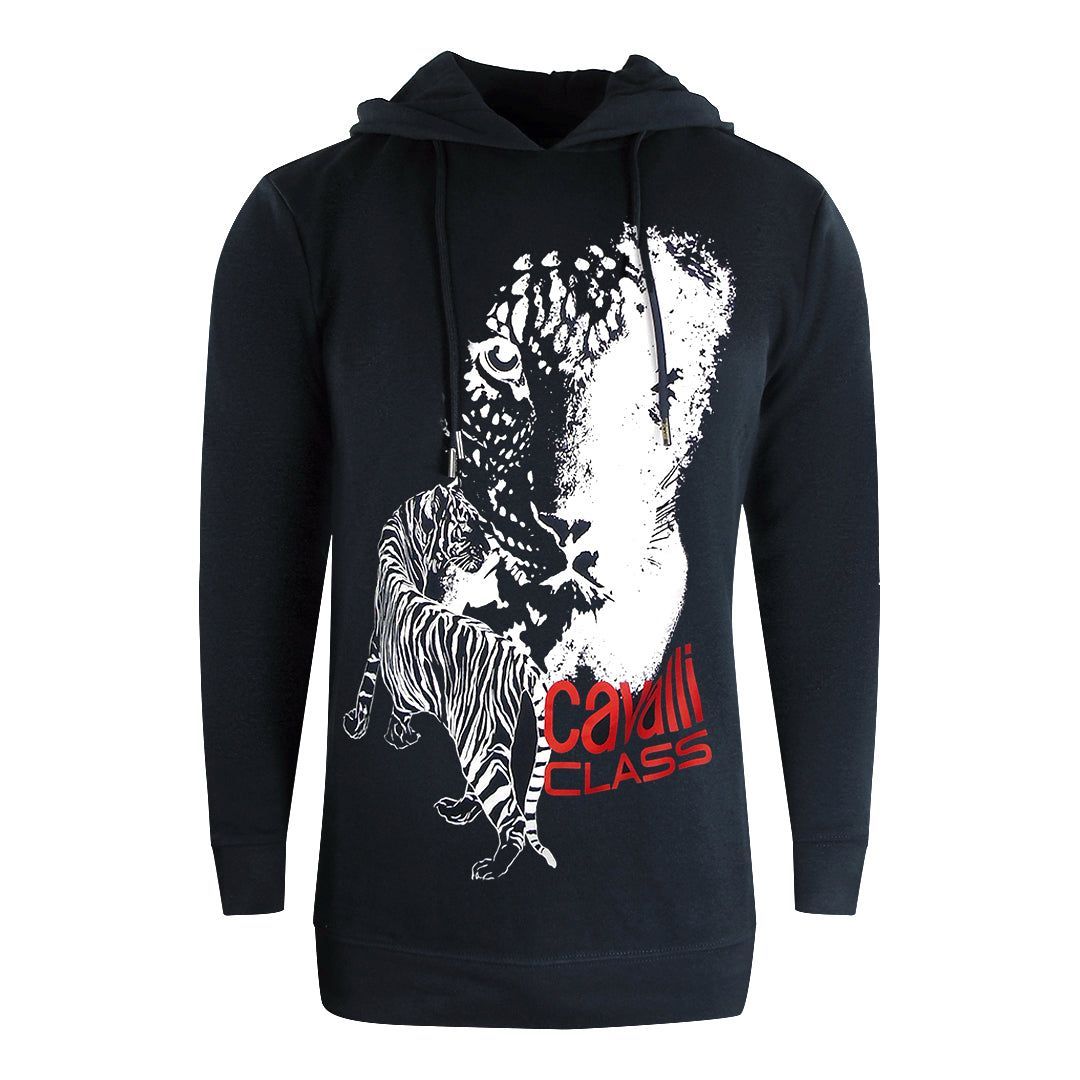 Kapuzenpullover mit Tiger-Logo Grafikprint