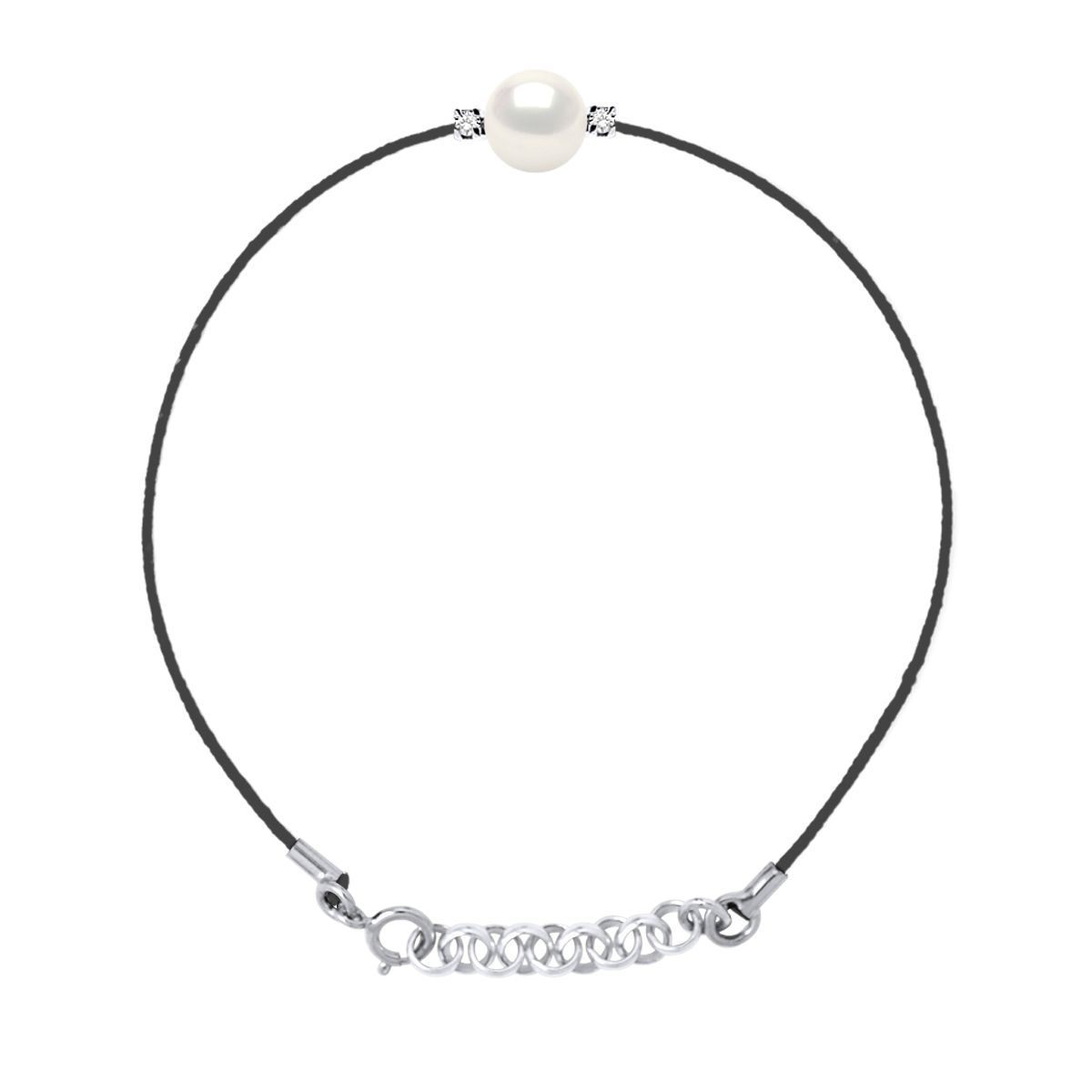 Perlen- und Diamant-Kordelarmband