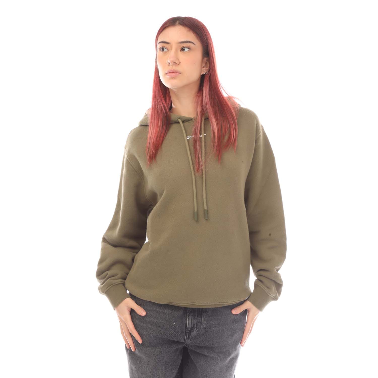 Olivgrüner Hoodie mit Grafikdruck