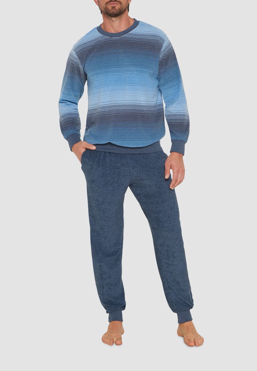 DUNMORE Schlafanzug, Gummibund, Eingrifftaschen, für Herren, blau, 48