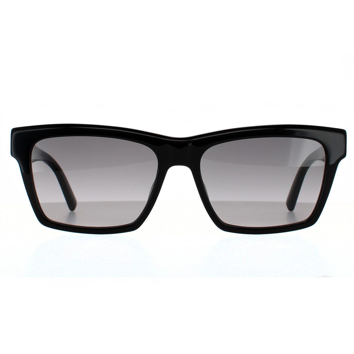 Rechteckige Unisex-Sonnenbrille, schwarzer Rahmen