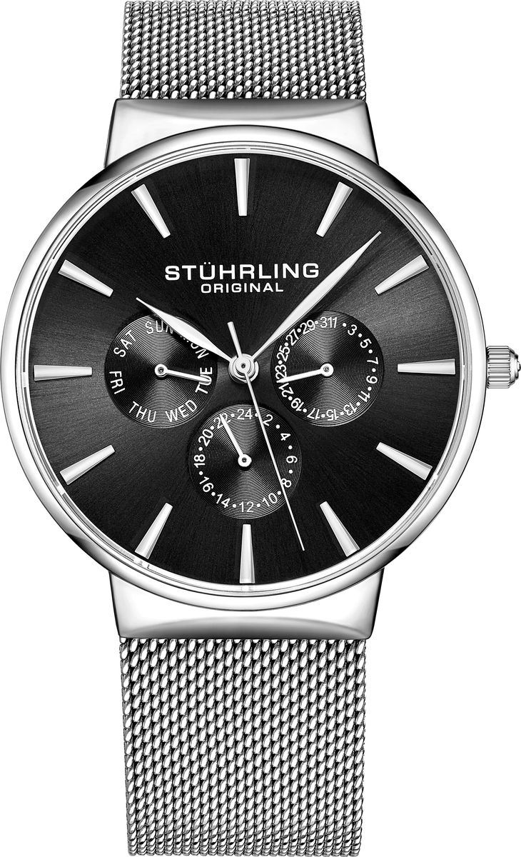 Elegante Multifunktions-Uhr mit Mesh-Armband