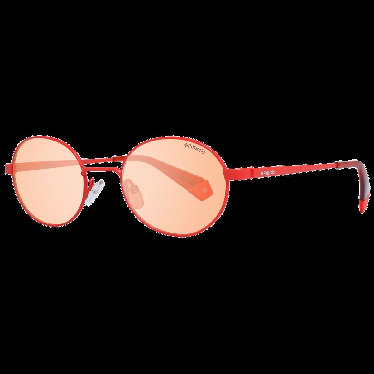 Runde Metall Sonnenbrille mit orangefarbenen Gläsern