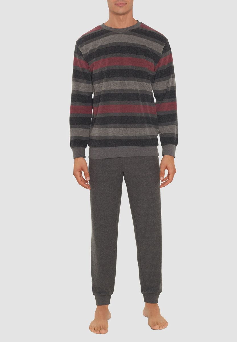 Herren Schlafanzug aus Frottee mit Streifen