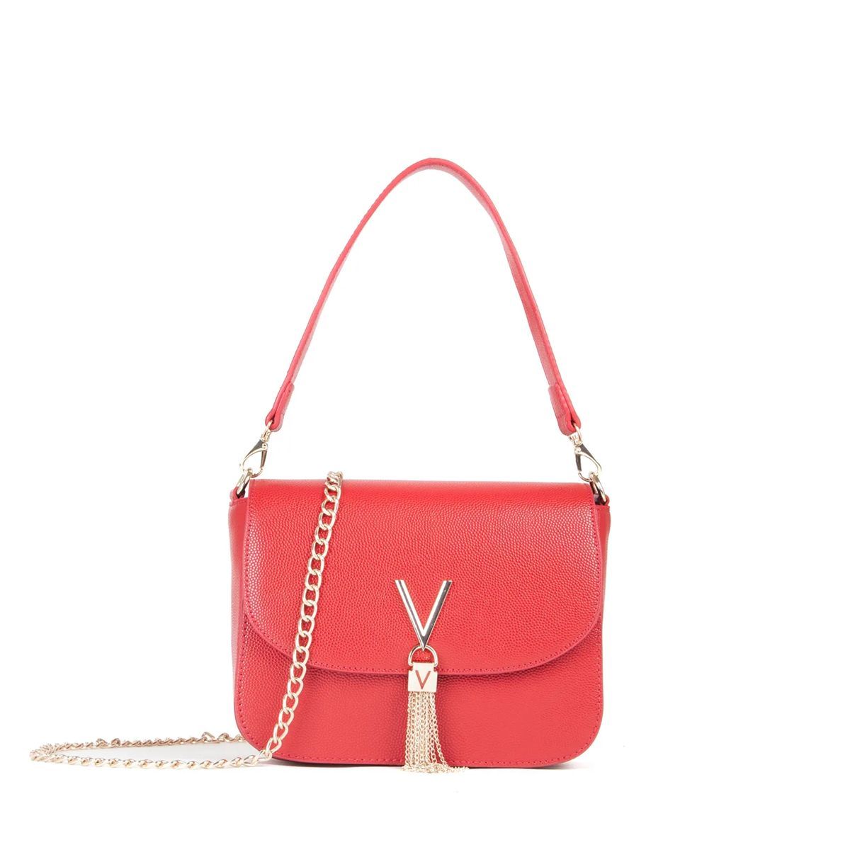 Elegante rote Schultertasche mit Kette