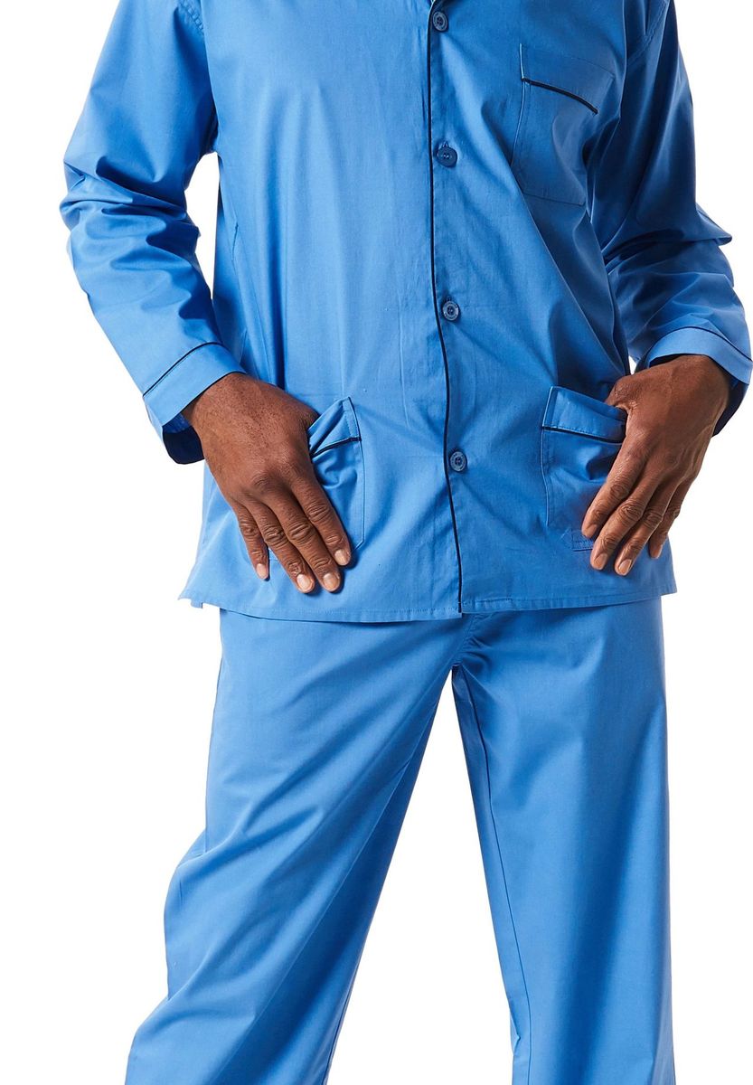 Klassisches Herren-Pyjama-Set mit Paspelierung