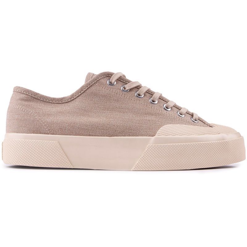 Beige Canvas Plateau Sneakers Unisex