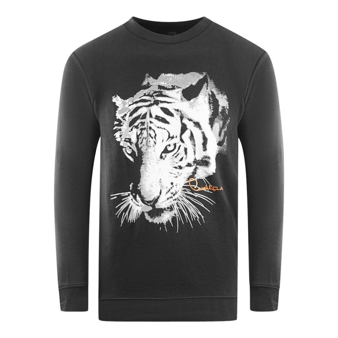 Baumwoll-Sweatshirt mit Tiger-Grafik