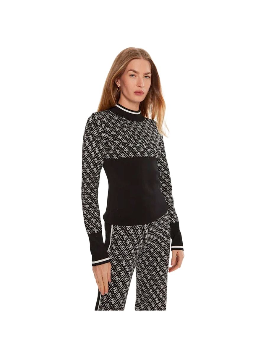 Geometrischer Strickpullover mit Muster