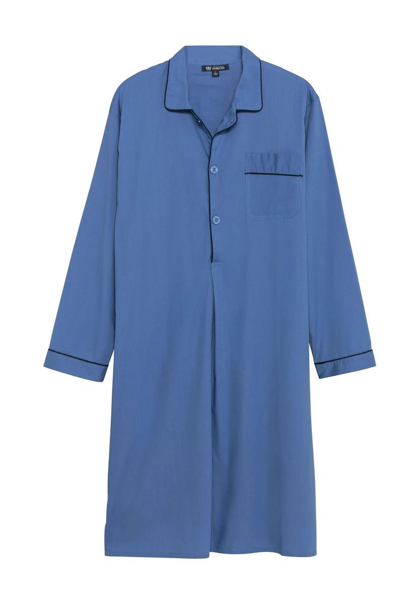 Herren Knielanges Baumwoll Nachthemd