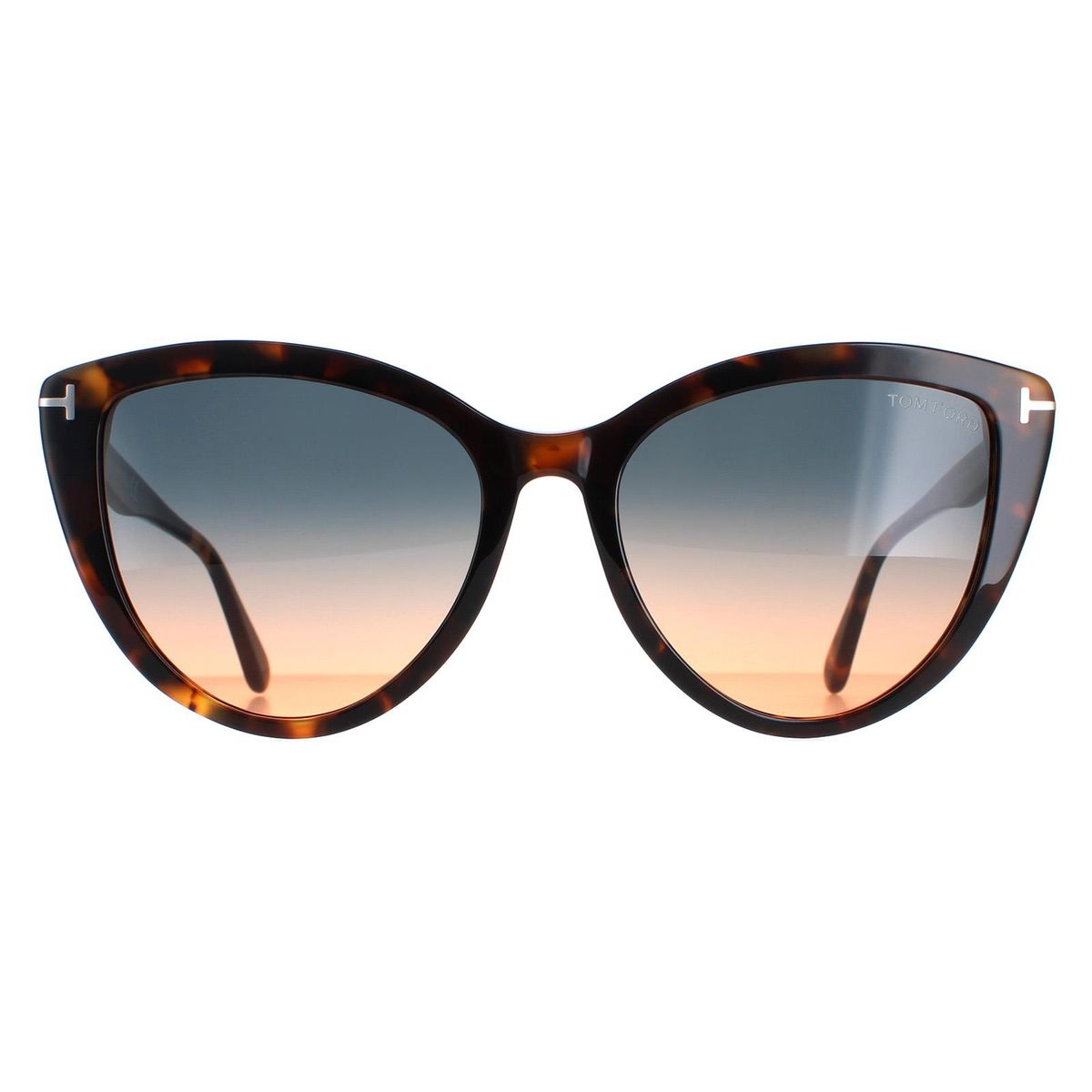 Cat-Eye Havana Sonnenbrille mit Farbverlaufsglas