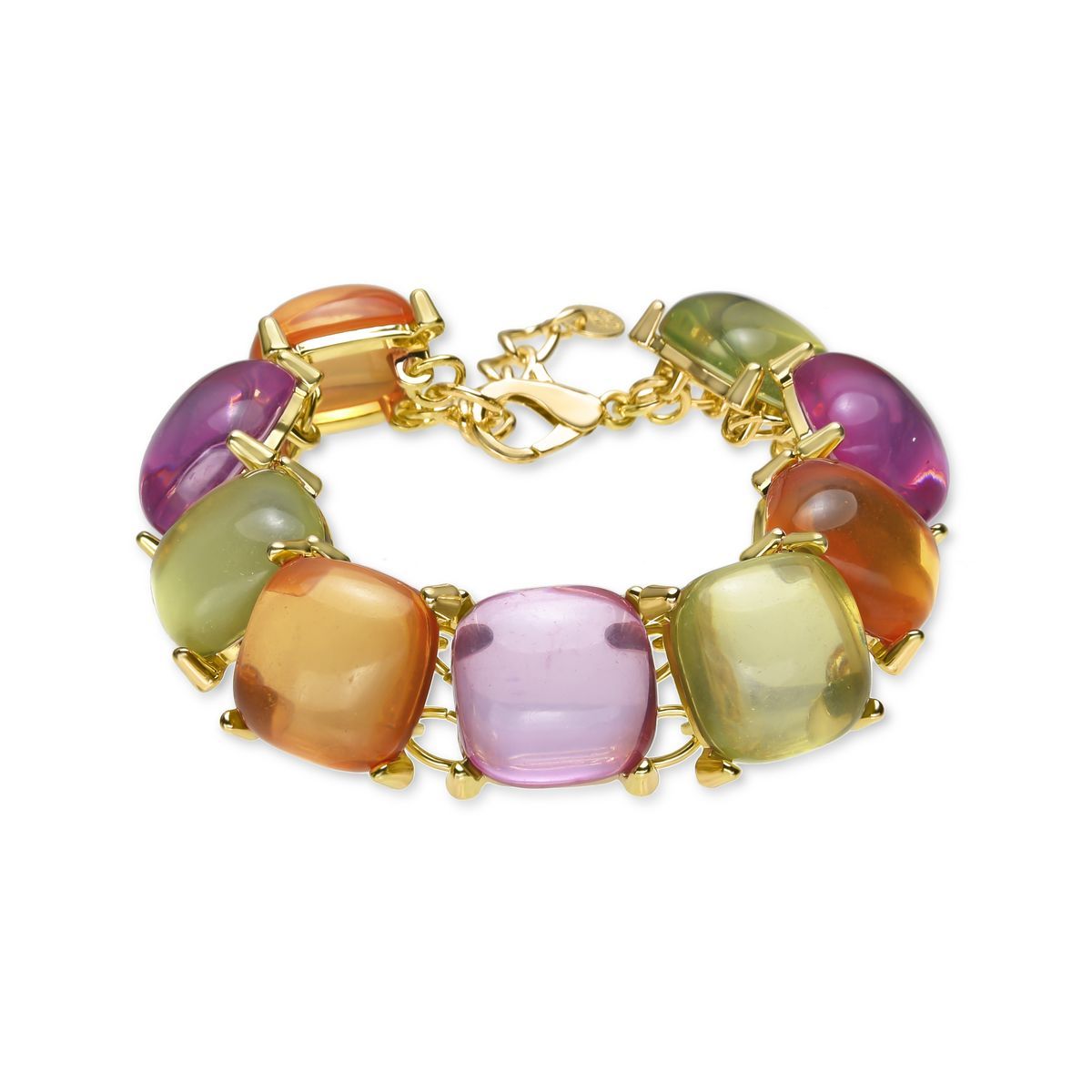 Mehrfarbiges Kristallarmband mit Goldfinish