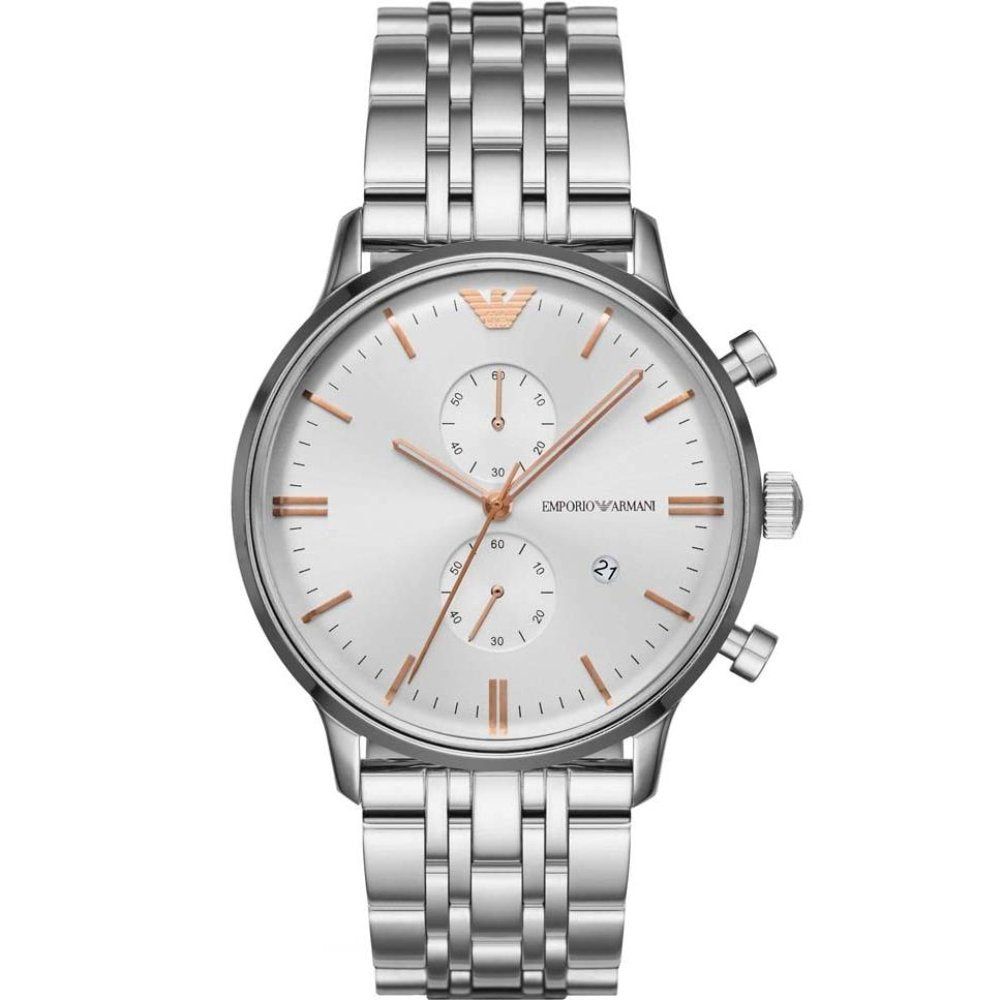 Silberne Edelstahl Chronograph Uhr
