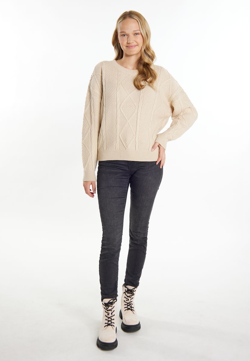Strickpullover mit gemischtem Strickmuster