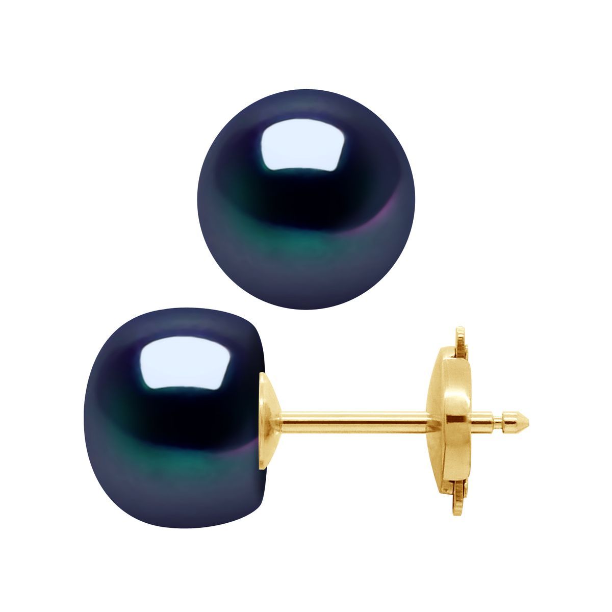 Schwarze Tahiti-Stil Perlenohrstecker