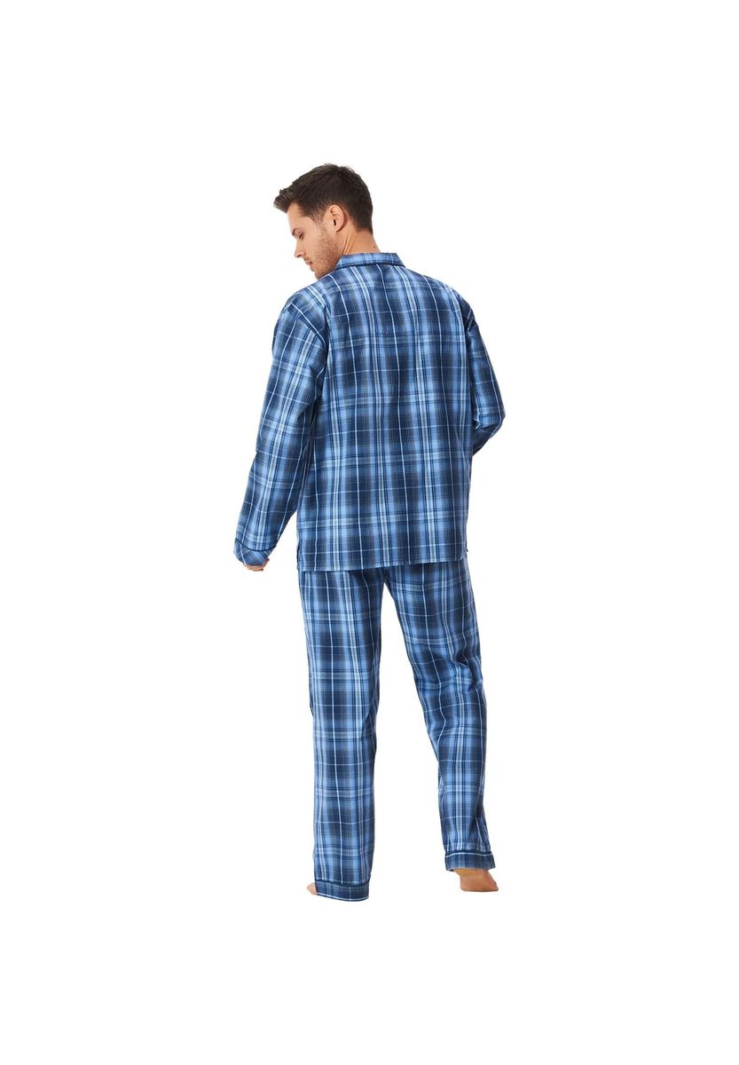 Herren Baumwoll Pyjama Set mit Karomuster