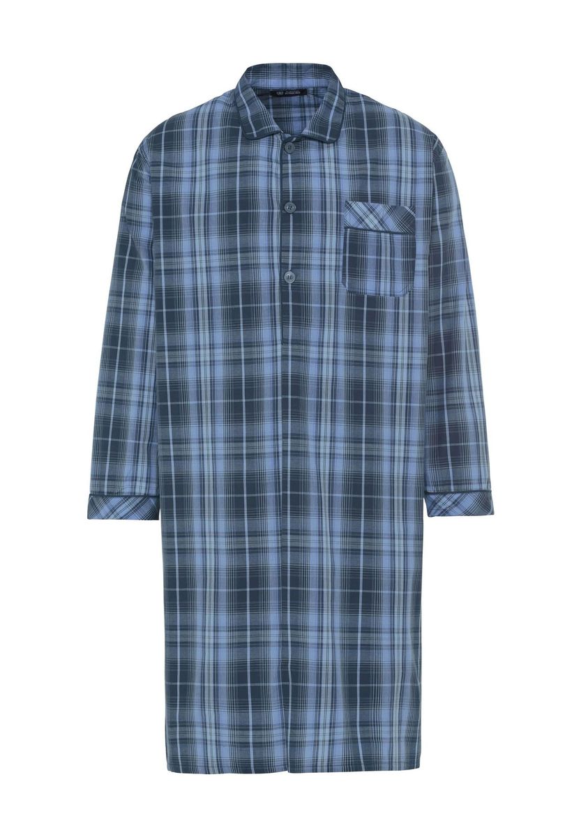 Herren Nachthemd im Midi-Format mit Karomuster