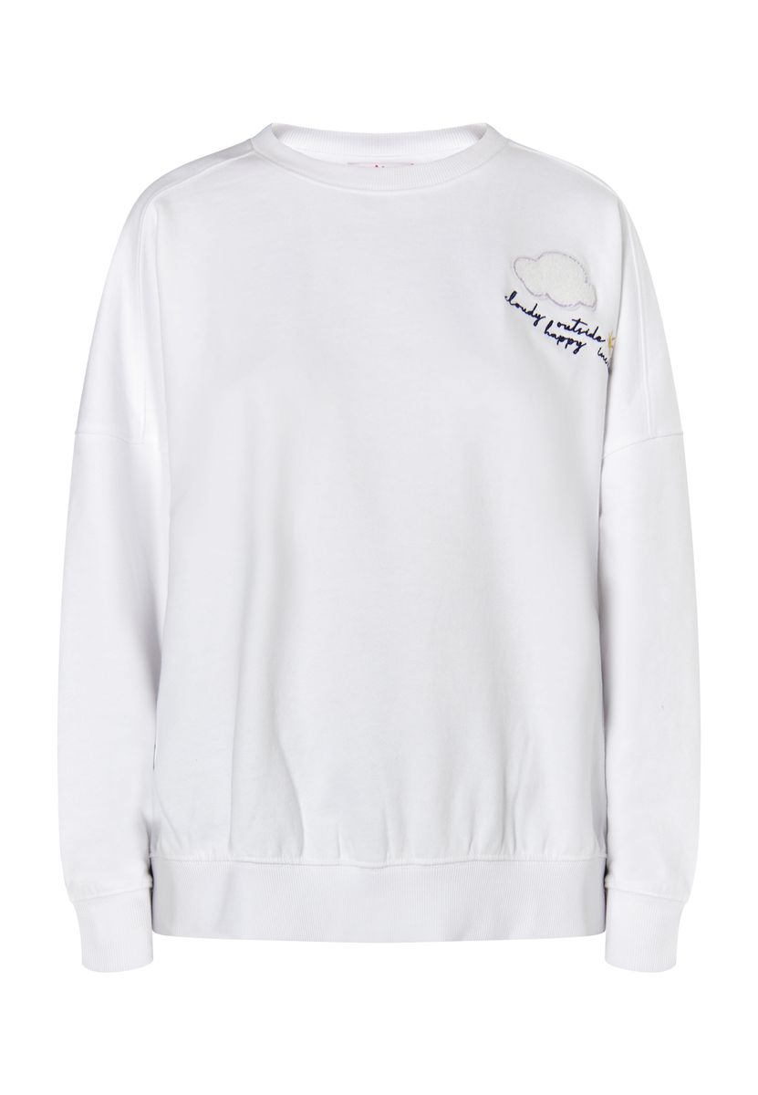 Mymo Sweatshirt mit Rundhalsausschnitt Damen weiss