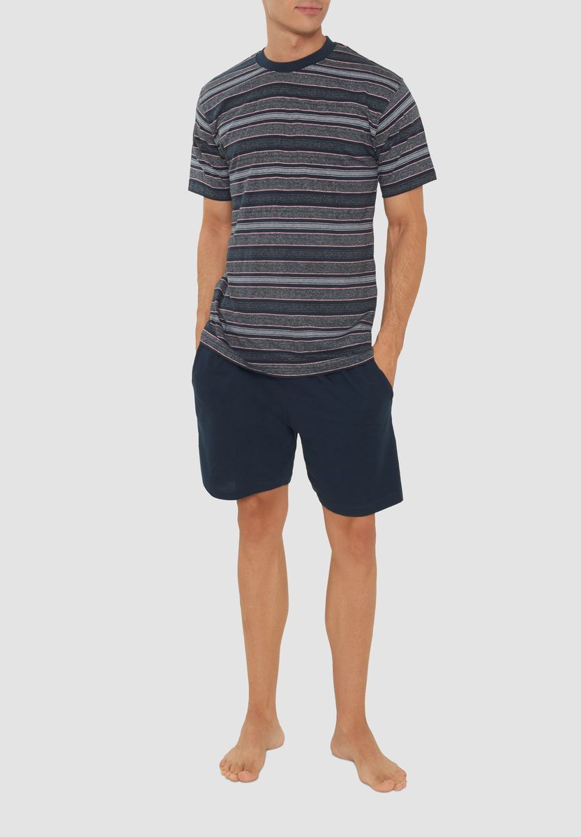 Gestreiftes Baumwoll-Pyjama-Set