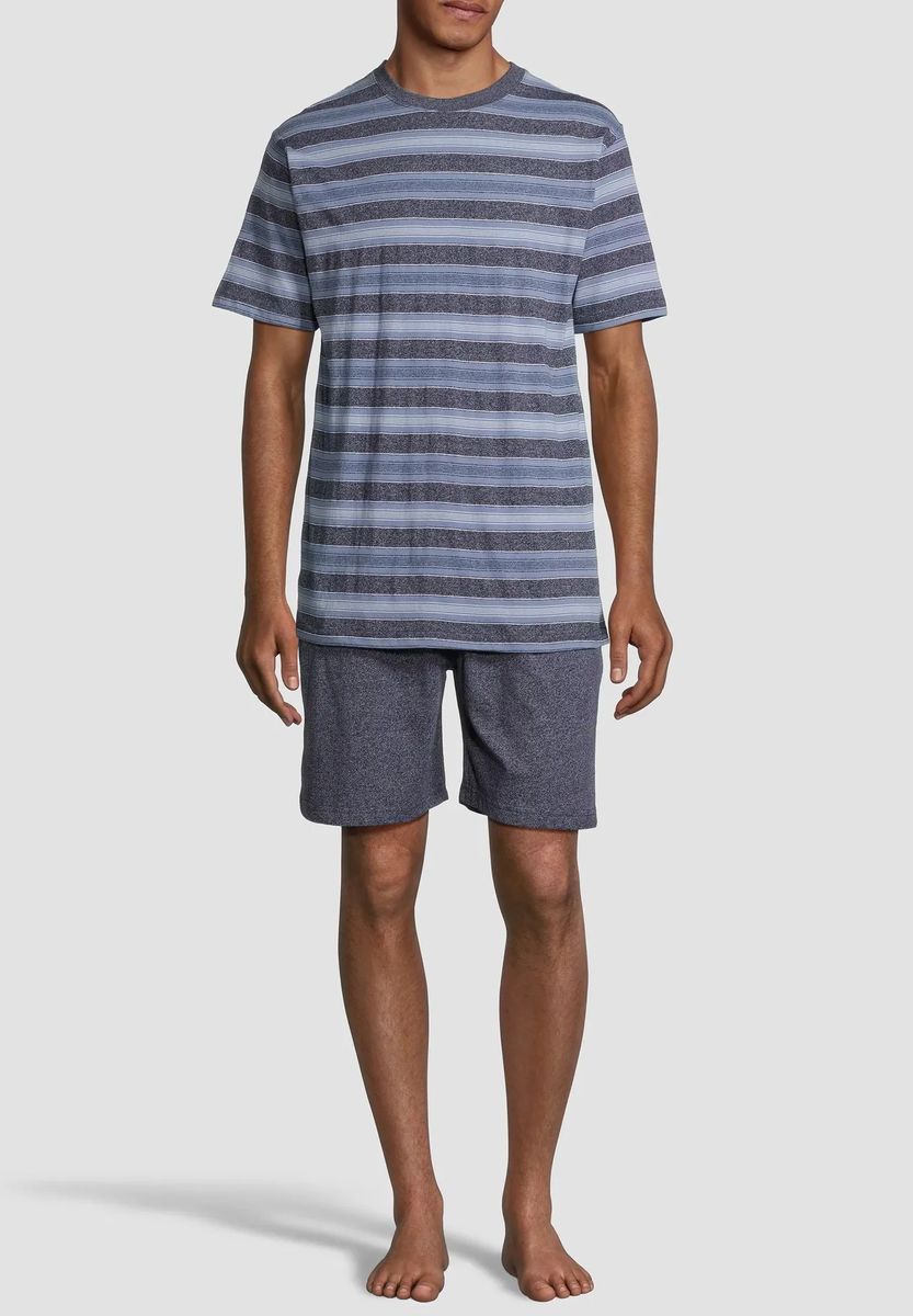 Gestreiftes Baumwoll-Pyjama-Set