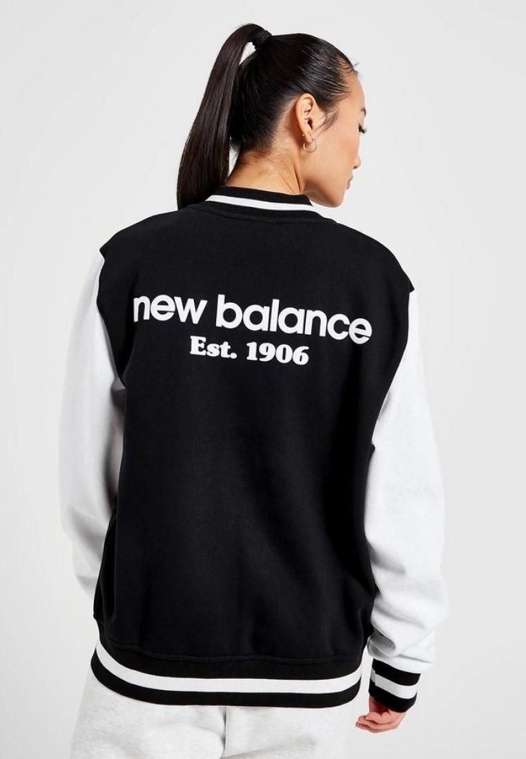 Varsity Fleece Kontrast Bomberjacke