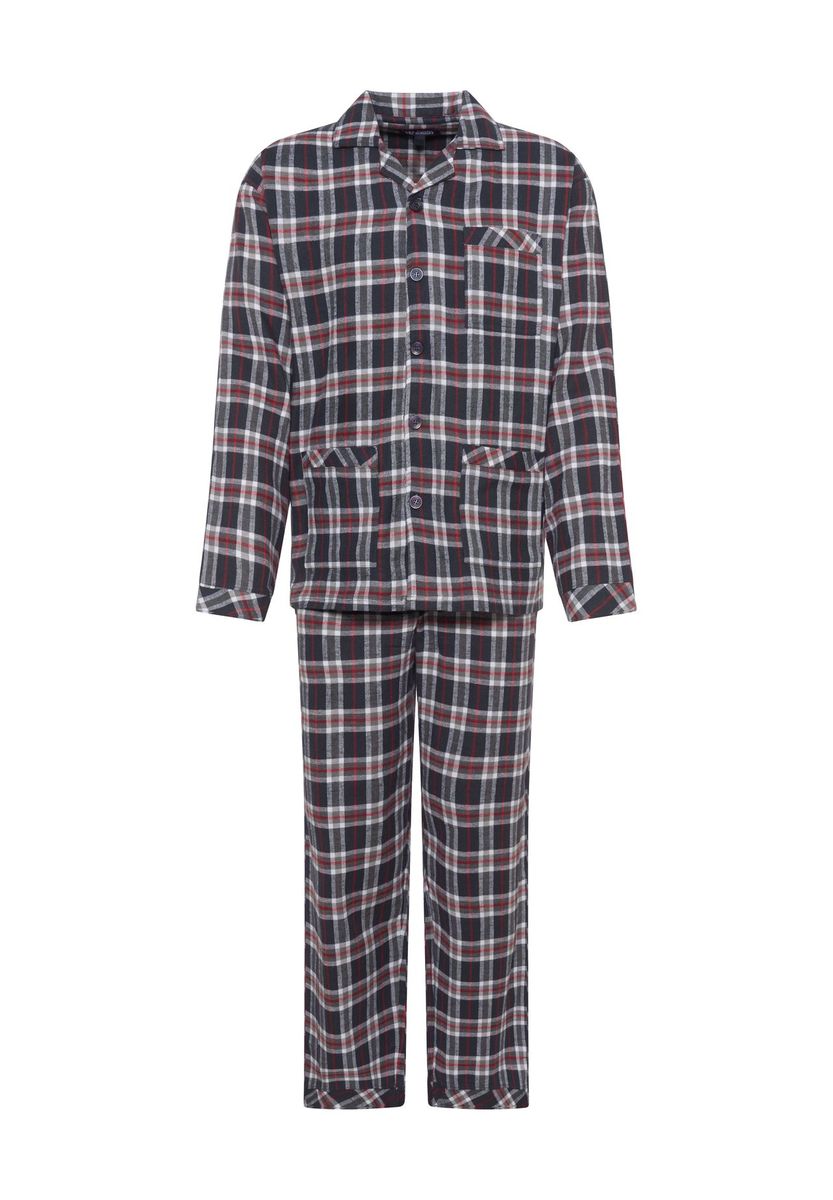 Klassisches kariertes Baumwoll-Pyjama-Set
