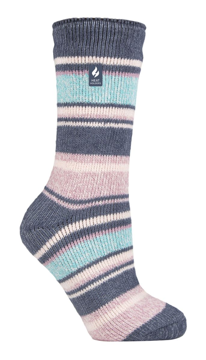 Wärmehalter - Damen Thermosocken für den Winter | Outdoor & Indoor Socken | Kuschelig & Flauschig | Geschenke für Frauen - Denim (Palma)