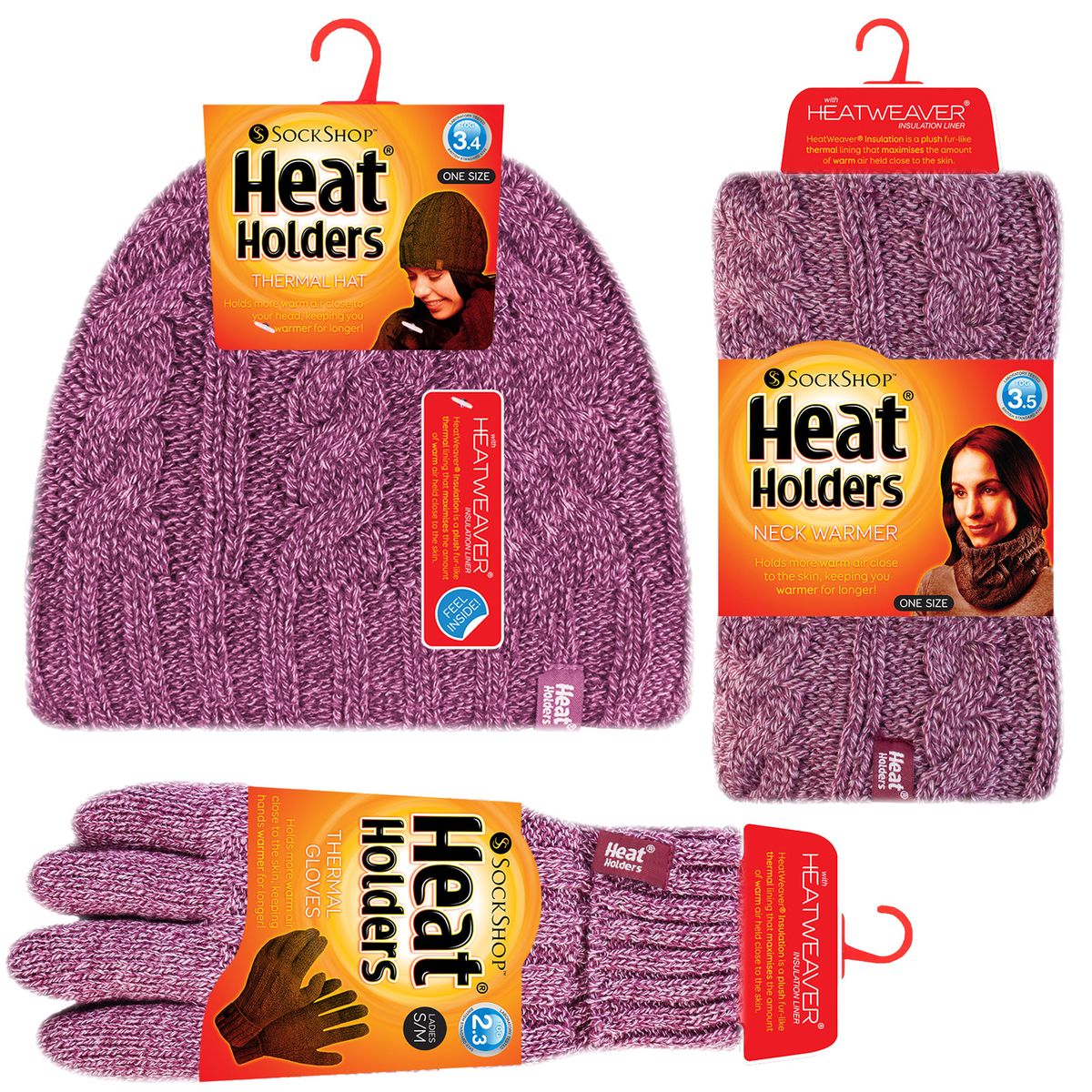 Grobstrick-Thermo-Set mit Zopfmuster