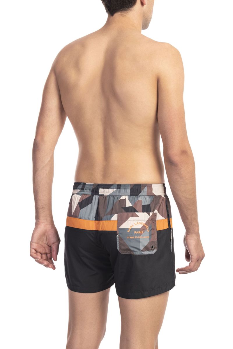 Badeshorts mit geometrischem Farbfeld-Muster