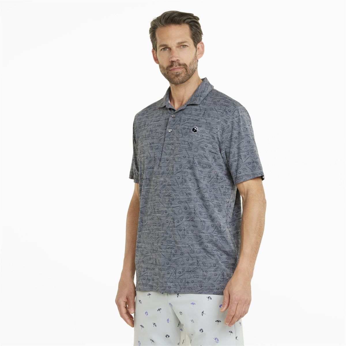 Herren Kurzarm Poloshirt mit Muster