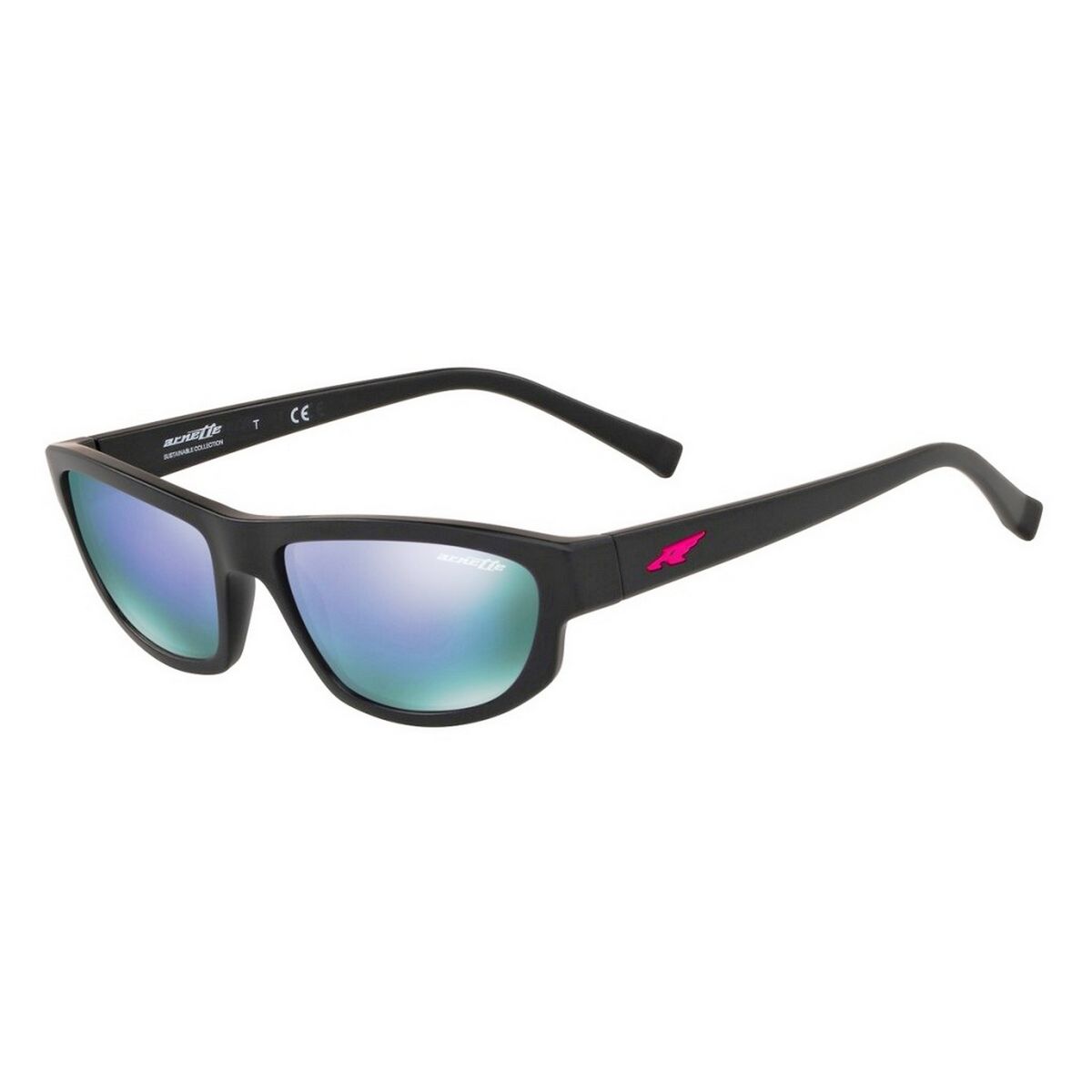 Matte Schwarz Rand Irisierende Gläser Sonnenbrille