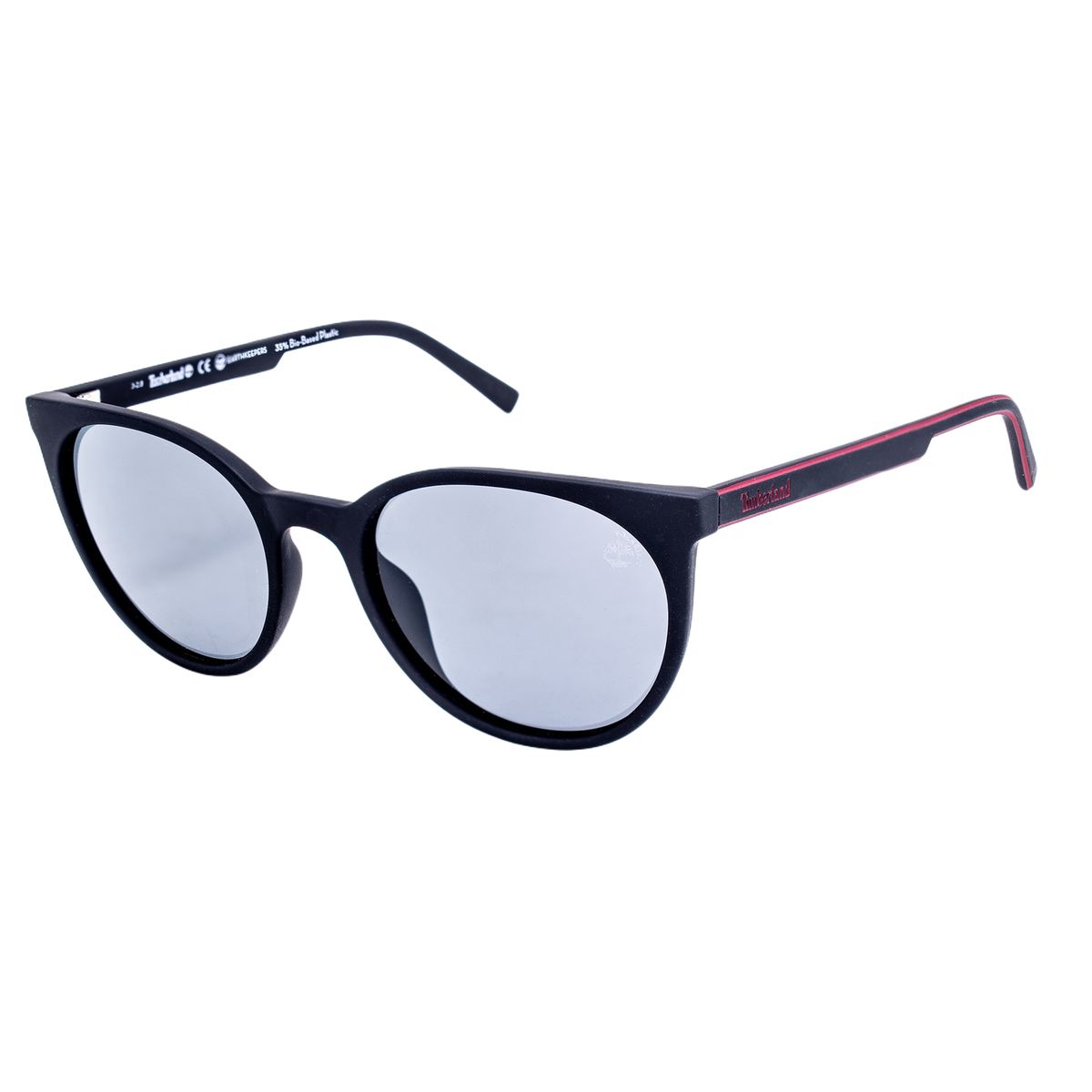 Elegante runde Sonnenbrille mit rotem Rand